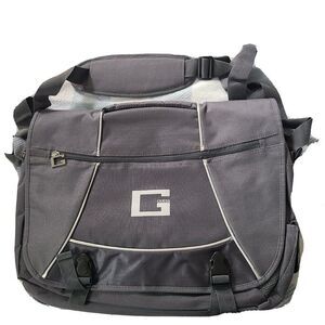 Guess  Messenger Bag Gray  nylon Unisex Crossbody Bag padded new  19x14"